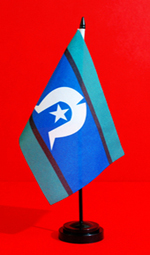 NAIDOC Torres Strait Island Table Flag Stand by Adwareflags.com