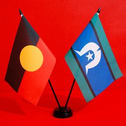 NAIDOC Indigenous Aboriginal Table Flag Stand Licensed Supplies By Adwareflags.com