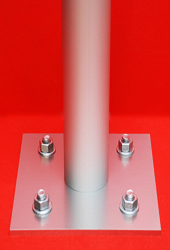 Windsock Pole Bolt Directly To Concrete Or Install With Cage Bolt & Template For In ground Concrete Footing Galvanised Steel By Adwareflags.com
